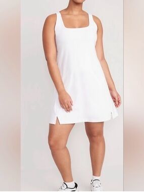 Old Navy Powersoft White Tennis Athletic Dress Sleeveless Built In Bra XXL 2XL